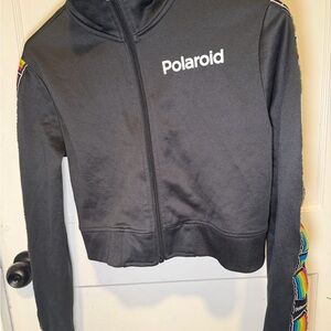 Polaroid Black Jacket with Rainbow Accents